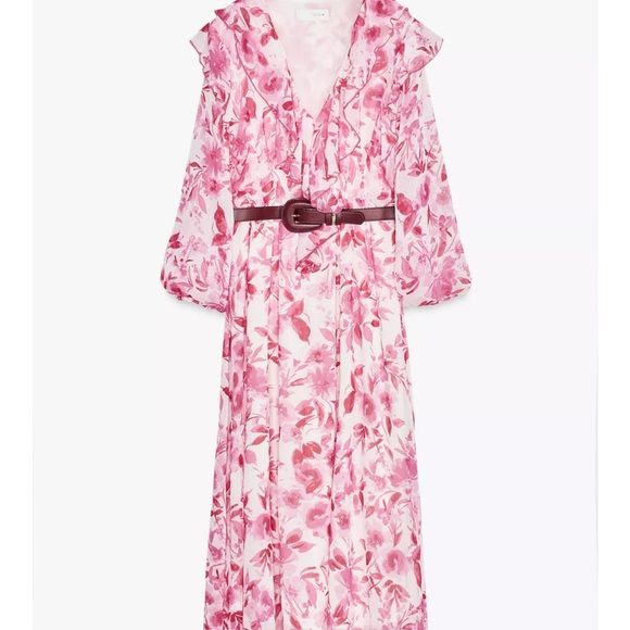 Zara Pink Floral Dress - Picture 9 of 9